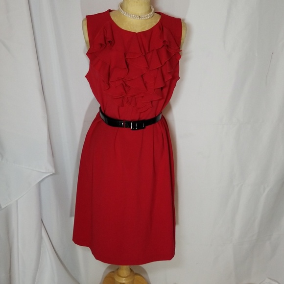 Emma & Michele Dresses & Skirts - Emma & Michele Red Mid length Ruffle Dress